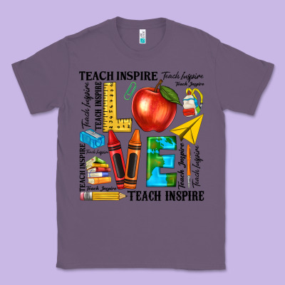 Teach Love Inspire Teacher Classic Tee Designed By Texasbilliewilder