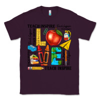 Plum teach love inspire teacher Classic Tee - texasbilliewilder
