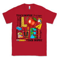 Red teach love inspire teacher Classic Tee - texasbilliewilder