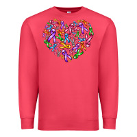 Cardinal cancer ribbon heart Premium Sweatshirt - AdoDesignShop