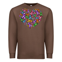 Chestnut cancer ribbon heart Premium Sweatshirt - AdoDesignShop