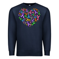 Navy cancer ribbon heart Premium Sweatshirt - AdoDesignShop