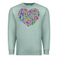 Seafoam cancer ribbon heart Premium Sweatshirt - AdoDesignShop