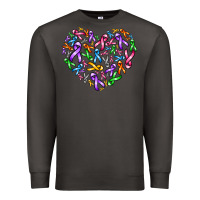 Smoke cancer ribbon heart Premium Sweatshirt - AdoDesignShop