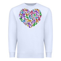 White cancer ribbon heart Premium Sweatshirt - AdoDesignShop