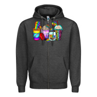Charcoal Heather pride coffee cups Zipper Hoodie - Zillion Design Studio