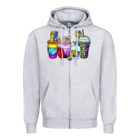 Heather Grey pride coffee cups Zipper Hoodie - Zillion Design Studio