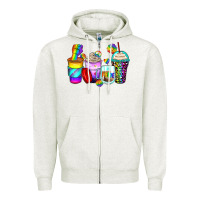 Oatmeal Heather pride coffee cups Zipper Hoodie - Zillion Design Studio