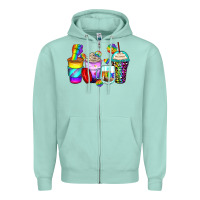 Seafoam pride coffee cups Zipper Hoodie - Zillion Design Studio