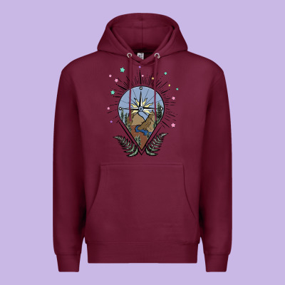 Compass With Mountain Premium Hoodie Designed By Maliassmallbusiness