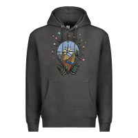 Charcoal Heather compass with mountain Premium Hoodie - MaliasSmallBusiness