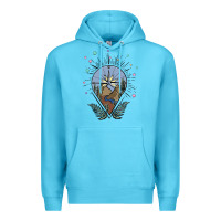 Ocean Blue compass with mountain Premium Hoodie - MaliasSmallBusiness