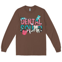 Chestnut dental squad with cowhide Long Sleeve Tee - texasbilliewilder