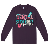 Plum dental squad with cowhide Long Sleeve Tee - texasbilliewilder