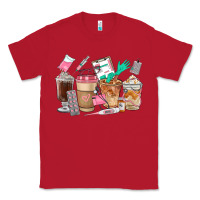 Red Nurse Coffee Cups Classic Tee - FaDigitalArtStudio