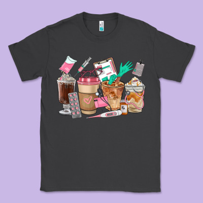 Nurse Coffee Cups Classic Tee Designed By Fadigitalartstudio