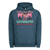 Pigment Midnight Navy i have two titles mom and grandma and i rock them Urban Hoodie - MaliasSmallBusiness