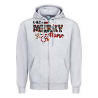 Heather Grey one merry nurse western Zipper Hoodie - RanaPortraitStore