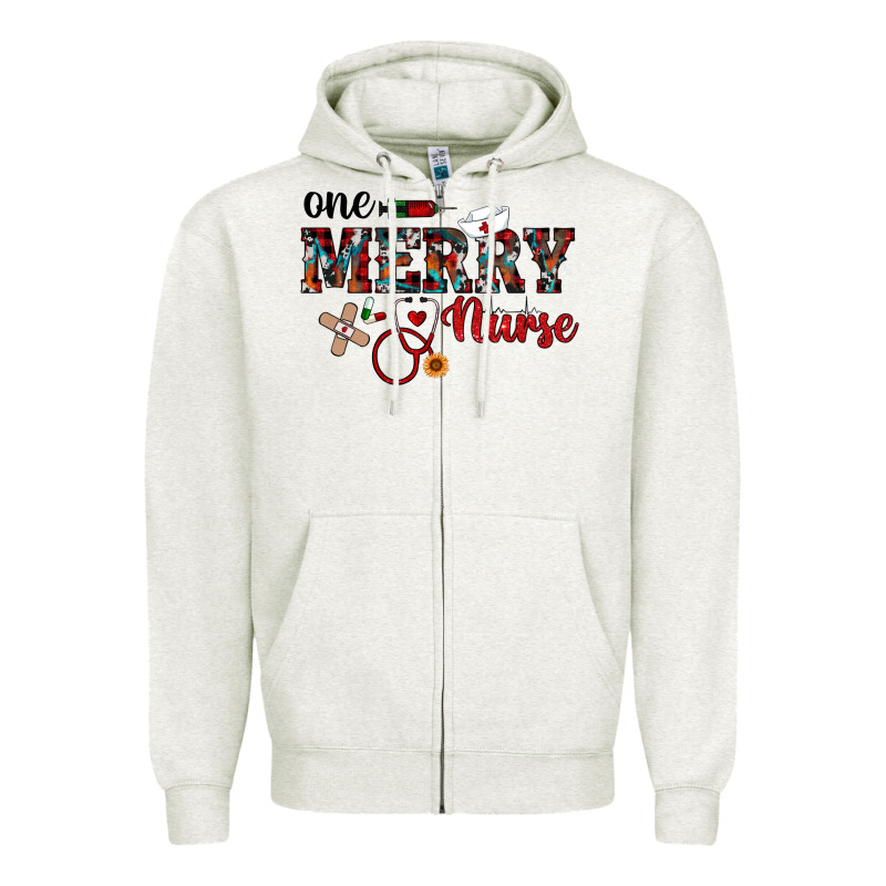 One Merry Nurse Western Zipper Hoodie by RanaPortraitStore | Teevron