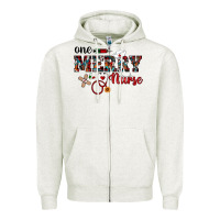 Oatmeal Heather one merry nurse western Zipper Hoodie - RanaPortraitStore