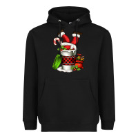 Black Santa claus in a coffee cup Heavyweight Hoodie - FaDigitalArtStudio