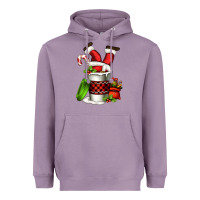 Lavender Santa claus in a coffee cup Heavyweight Hoodie - FaDigitalArtStudio