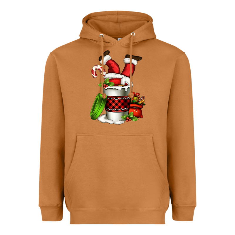 Santa Claus In A Coffee Cup Heavyweight Hoodie by FaDigitalArtStudio | Teevron