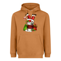 Meerkat Santa claus in a coffee cup Heavyweight Hoodie - FaDigitalArtStudio