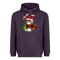 Plum Santa claus in a coffee cup Heavyweight Hoodie - FaDigitalArtStudio
