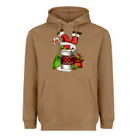 Toasted Coconut Santa claus in a coffee cup Heavyweight Hoodie - FaDigitalArtStudio