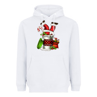 White Santa claus in a coffee cup Heavyweight Hoodie - FaDigitalArtStudio