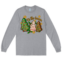 Heather Grey 'tis the season christmas cake Long Sleeve Tee - Zillion Design Studio