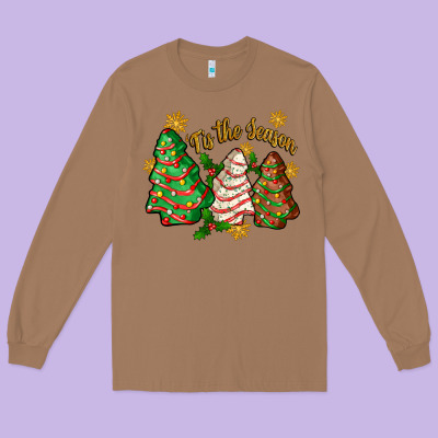 'tis The Season Christmas Cake Long Sleeve Tee Designed By Zillion Design Studio