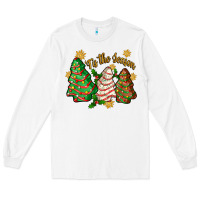 White 'tis the season christmas cake Long Sleeve Tee - Zillion Design Studio