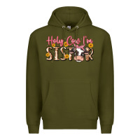 Army Green holy cow i'm sister Premium Hoodie - MaliasSmallBusiness