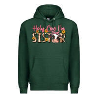 Sports Green holy cow i'm sister Premium Hoodie - MaliasSmallBusiness