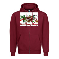 Burgundy one merry nurse Zipper Hoodie - RanaPortraitStore