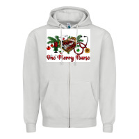 Dove Grey one merry nurse Zipper Hoodie - RanaPortraitStore