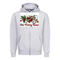 Heather Grey one merry nurse Zipper Hoodie - RanaPortraitStore