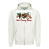 Oatmeal Heather one merry nurse Zipper Hoodie - RanaPortraitStore