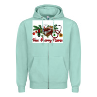 Seafoam one merry nurse Zipper Hoodie - RanaPortraitStore