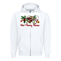 White one merry nurse Zipper Hoodie - RanaPortraitStore