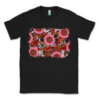 Black valentine's day sunflowers leopard cowhide background Classic Tee - RanaPortraitStore