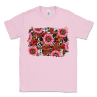 Bubblegum Pink valentine's day sunflowers leopard cowhide background Classic Tee - RanaPortraitStore