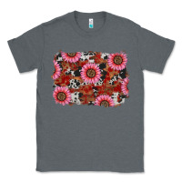 Charcoal Heather valentine's day sunflowers leopard cowhide background Classic Tee - RanaPortraitStore