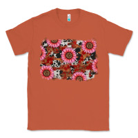 Copper valentine's day sunflowers leopard cowhide background Classic Tee - RanaPortraitStore