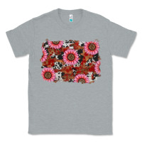 Heather Grey valentine's day sunflowers leopard cowhide background Classic Tee - RanaPortraitStore