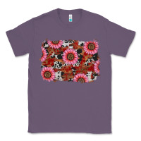 Lavender valentine's day sunflowers leopard cowhide background Classic Tee - RanaPortraitStore