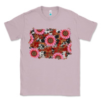 Lilac valentine's day sunflowers leopard cowhide background Classic Tee - RanaPortraitStore