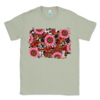 Matcha valentine's day sunflowers leopard cowhide background Classic Tee - RanaPortraitStore